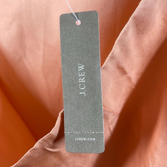 NEW J Crew Collection Skirt Womens 8 orange silk straight midi preppy colorful - Picture 5 of 10